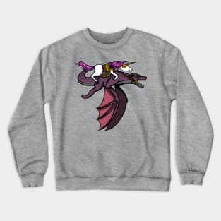 Magical Unicorn Riding Dragon Crewneck Sweatshirt